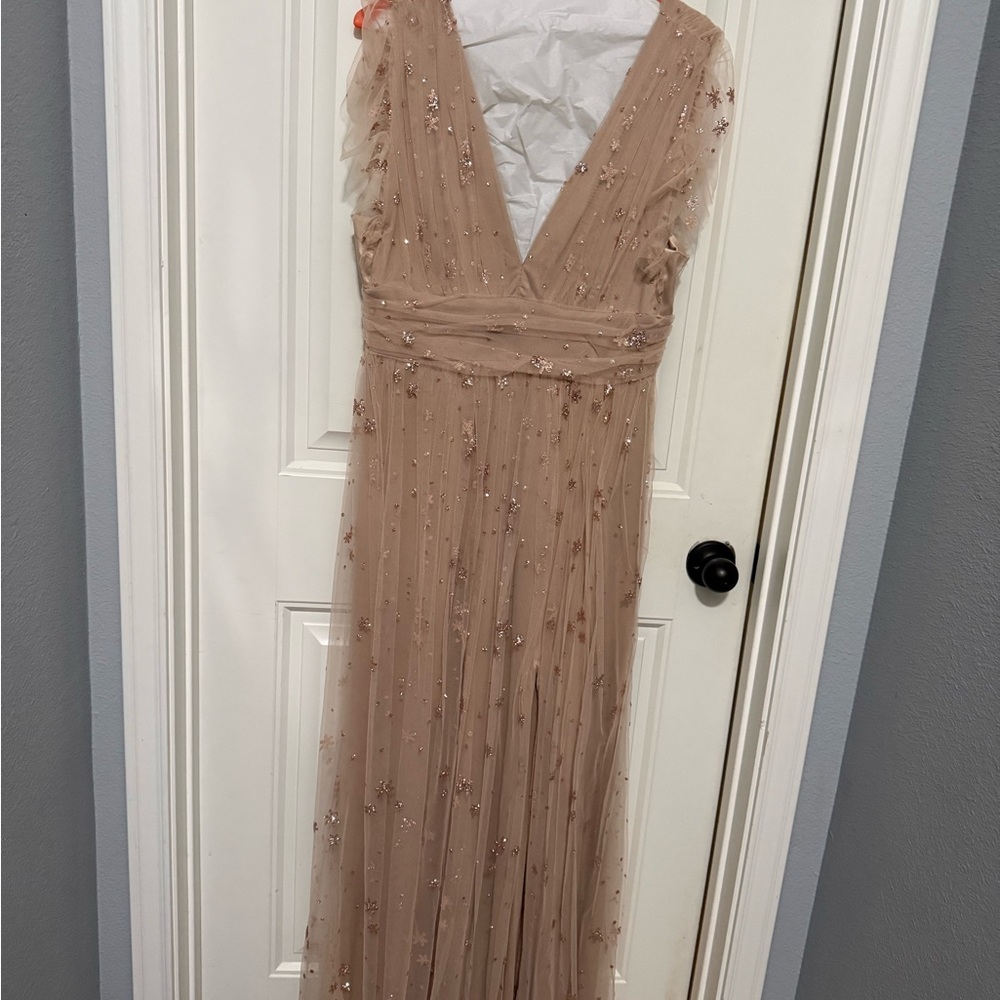 Elegant Tan Evening Gown
